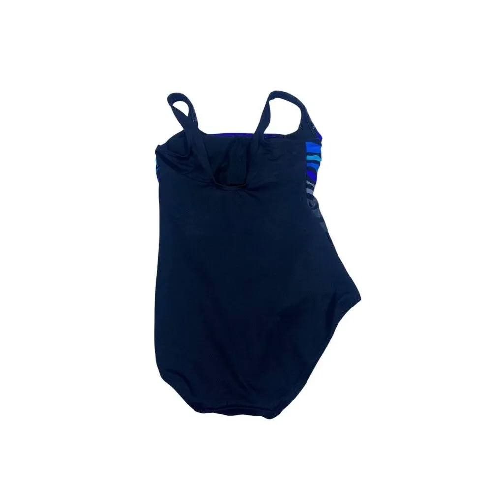 TYR Women DELRAY Aqua ControlFit 1pc SwimSuit - Navy Turquoise‎ - Size 8 - $80